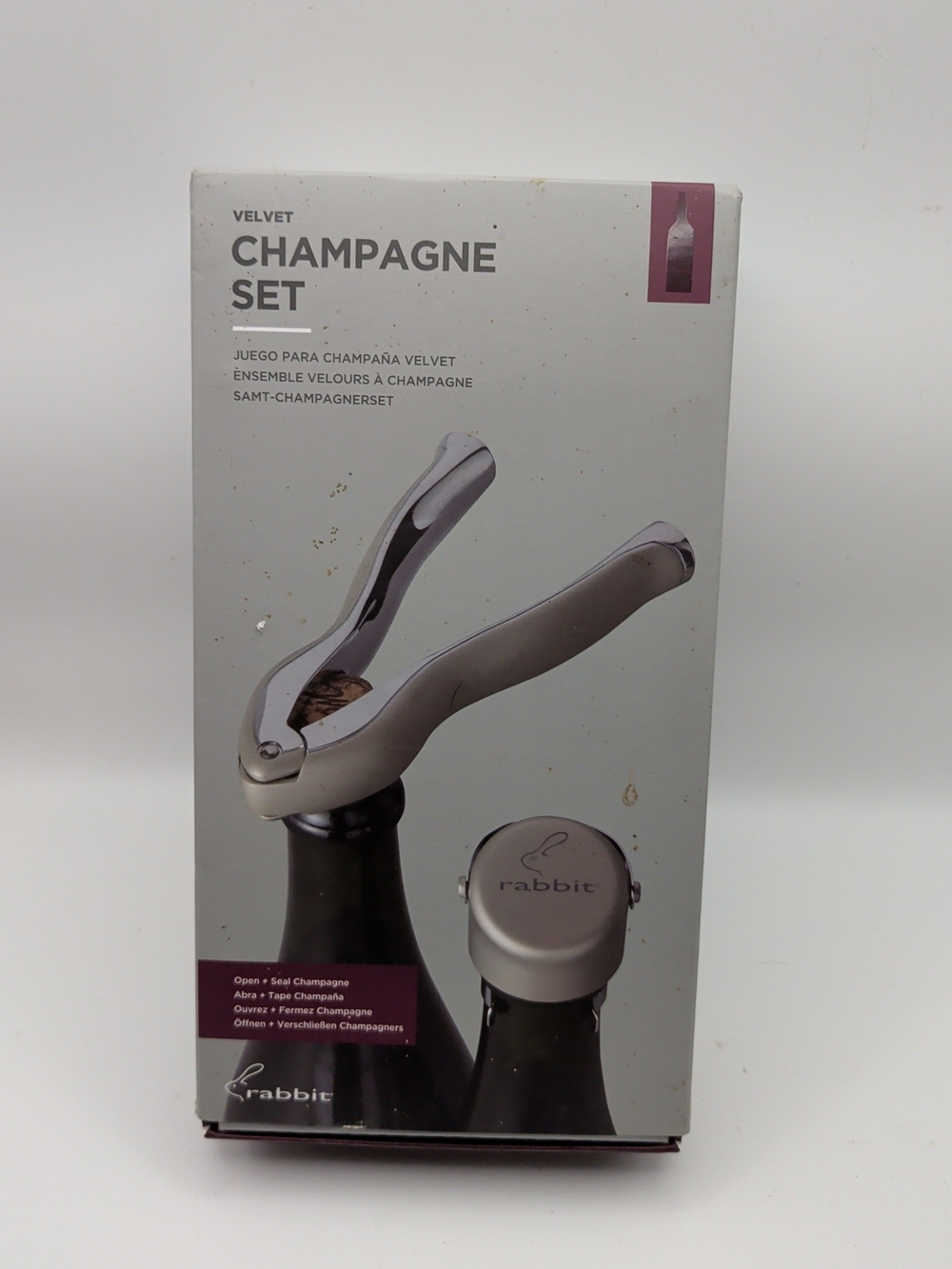 Rabbit Champagne Set VELVET Pliers And Sealer.. (I)